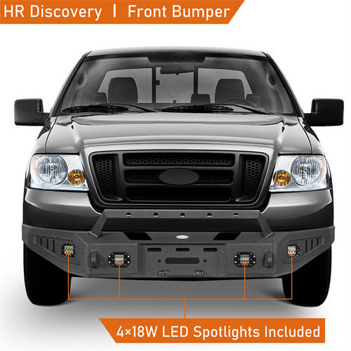 2004-2008 Ford F-150 Aftermarket Full Width Front Bumper 4x4 Truck Parts - Hooke Road b8005 8