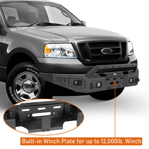 Load image into Gallery viewer, 2004-2008 Ford F-150 Aftermarket Full Width Front Bumper 4x4 Truck Parts - Hooke Road b8005 9
