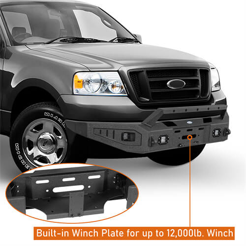 2004-2008 Ford F-150 Aftermarket Full Width Front Bumper 4x4 Truck Parts - Hooke Road b8005 9