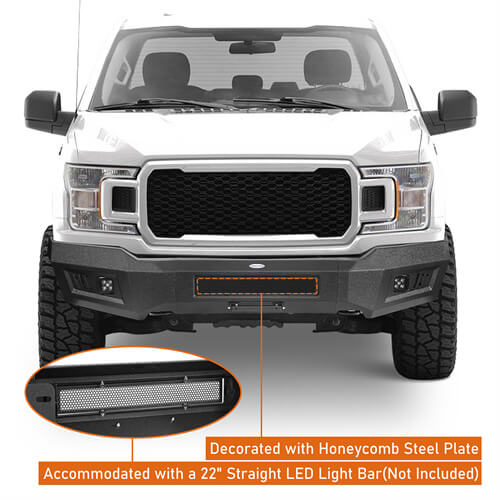 Load image into Gallery viewer, 2018-2020 Ford F-150 Full-Width Front Bumper Offroad Bumper 4x4 Truck Parts - Hooke Road b8526s 8
