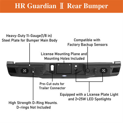 Load image into Gallery viewer, 2018-2020 Ford F-150 Rear Bumper Offroad Bumper 4x4 Truck Parts - Hooke Road b8259 16
