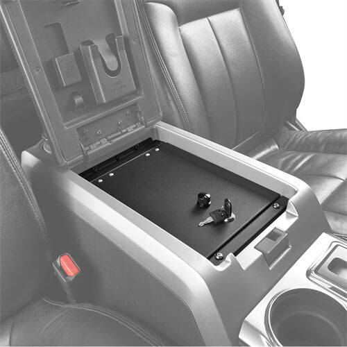 Steel Console Safe Lockbox Insert  Extra Storage For 2009-2014 Ford F150-Hooke Road4x4 ft10009sho 5