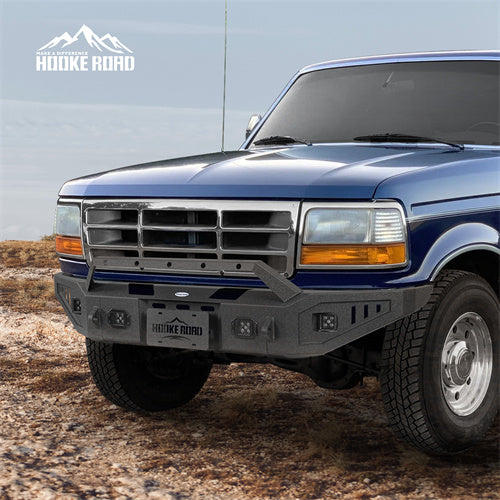 thumbnail interactive-video image 1 of Auto Drive Front Bumper Molding Trim Kit For Ford F-150 F-250 F-350 & Bronco 1992-1997 – Primed Center And Side Pieces 1 of 2