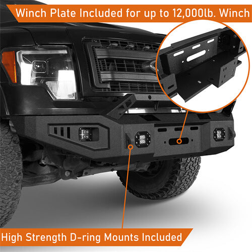 HookeRoad Ford OffRoad Full Width Front Bumper for 2009-2014 Ford F150 b8213s 12