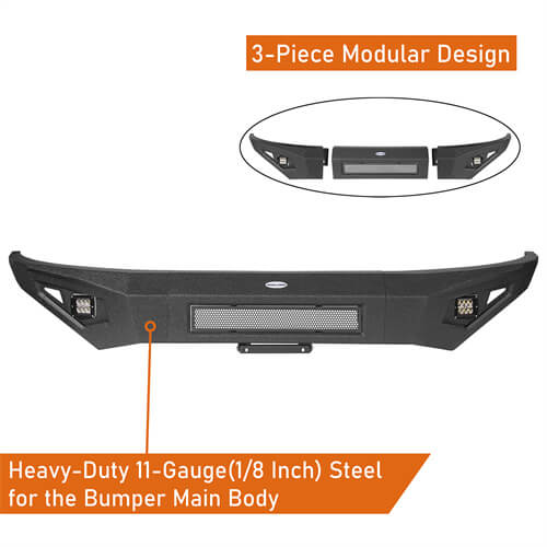 Load image into Gallery viewer, Off-Road Steel Full Width Front Bumper 4x4 truck parts  For 2004-2008 Ford F-150 - Hooke Road b8002 12
