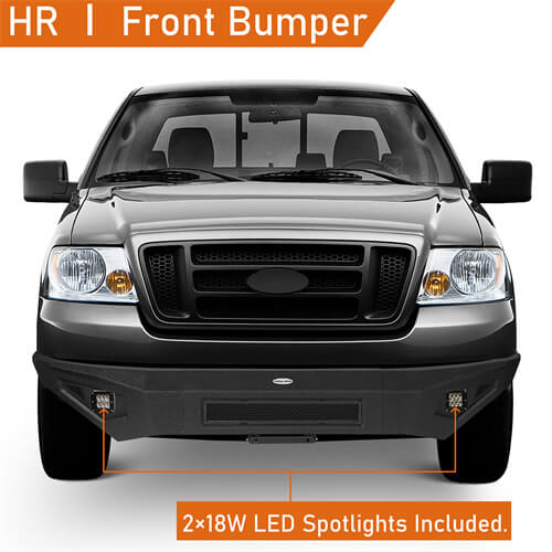 Off-Road Steel Full Width Front Bumper 4x4 truck parts  For 2004-2008 Ford F-150 - Hooke Road b8002 8