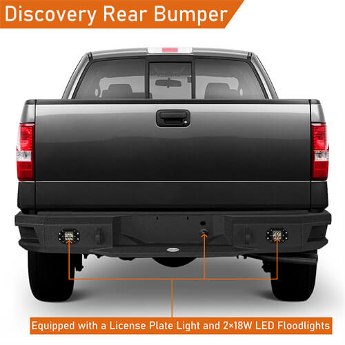 Load image into Gallery viewer, Off-Road Rear Bumper w/License Plate Light 4x4 truck parts For 2006-2008 Ford F-150 - Hooke Road b8004 7
