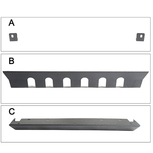 HookeRoad Jeep JK Mid Width Front Bumper & Rear Bumper & Front Skid Plate for 2007-2018 Jeep Wrangler JK HookeRoad HE.3018+2030+2042 28