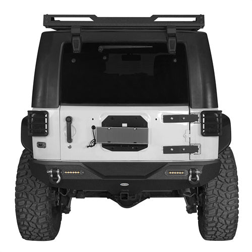 Load image into Gallery viewer, HookeRoad Jeep JK Mid Width Front Bumper &amp; Rear Bumper &amp; Front Skid Plate for 2007-2018 Jeep Wrangler JK HookeRoad HE.3018+2030+2042 6
