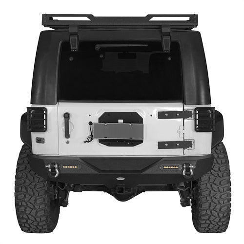 HookeRoad Jeep JK Mid Width Front Bumper & Rear Bumper & Front Skid Plate for 2007-2018 Jeep Wrangler JK HookeRoad HE.3018+2030+2042 6