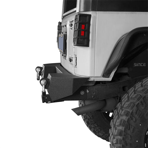 Load image into Gallery viewer, HookeRoad Jeep JK Mid Width Front Bumper &amp; Rear Bumper &amp; Front Skid Plate for 2007-2018 Jeep Wrangler JK HookeRoad HE.3018+2030+2042 7
