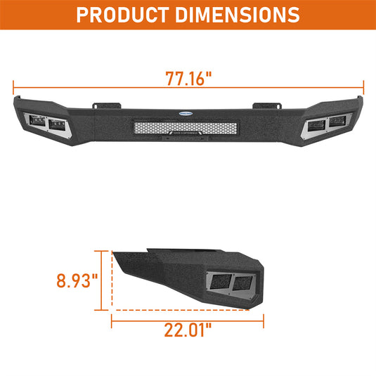 Hooke Road Front Bumper w/ LED Spotlights for 2013-2018 Ram 1500 b6211s 4
