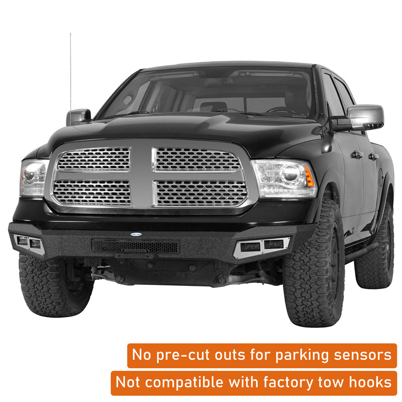 Load image into Gallery viewer, Hooke Road Front Bumper w/ LED Spotlights for 2013-2018 Ram 1500 b6211s 7
