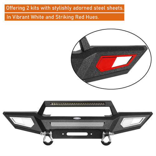Load image into Gallery viewer, Front Bumper 4x4 jeep parts w/Winch Plate &amp; Light Bar For Jeep Wrangler JK - Hooke Road b2077s 16
