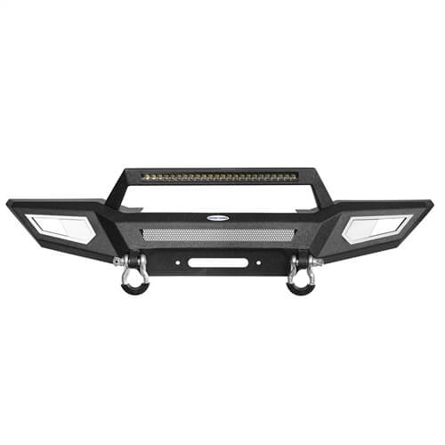 Front Bumper 4x4 jeep parts w/Winch Plate & Light Bar For Jeep Wrangler JK - Hooke Road b2077s 22