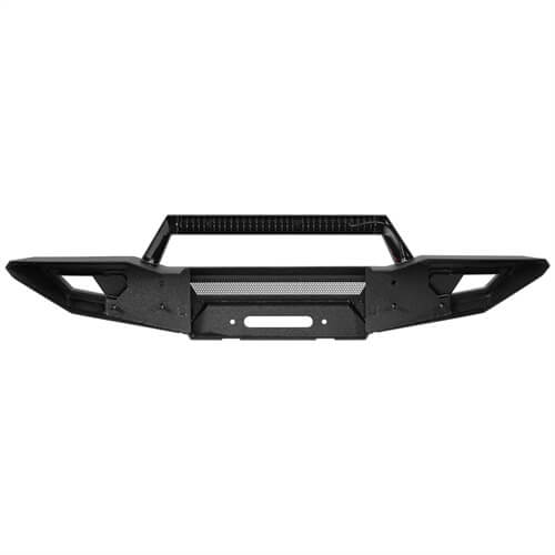 Front Bumper 4x4 jeep parts w/Winch Plate & Light Bar For Jeep Wrangler JK - Hooke Road b2077s 23