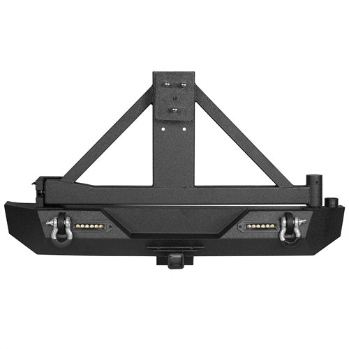 Load image into Gallery viewer, HookeRoad Jeep TJ Front and Rear Bumper Combo w/Tire Carrier for 1987-2006 Jeep Wrangler YJ TJ b10101011s 5
