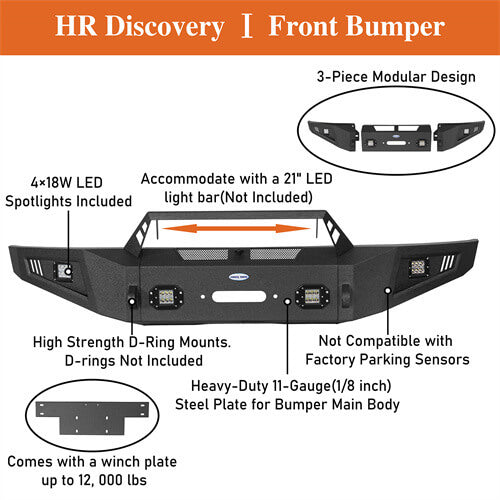 Load image into Gallery viewer, HookeRoad F-150 Ford Front Bumper for 2009-2014 Ford F-150, Excluding Raptor b8202s 5
