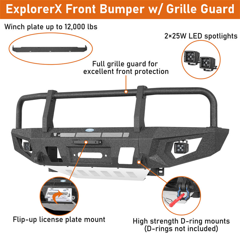 Load image into Gallery viewer, Front Bumper Grille Guard for 2007-2014 Toyota FJ Cruiser Hooke Road b4900s 9
