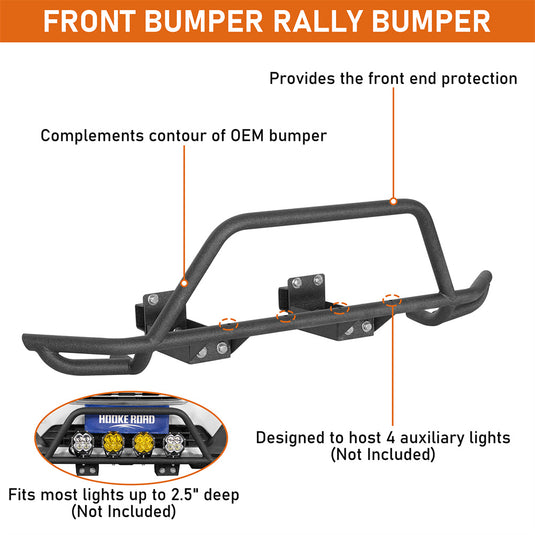 Hooke Road Front Bumper Guard Light Bar for 2015-2019 Subaru Outback b4768s 7
