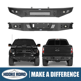 HookeRoad Ford F-150 Front Bumper & Rear Bumper Back Bumper for 2009-2014 Ford F-150 Hooke Road HE.8201+8204 1