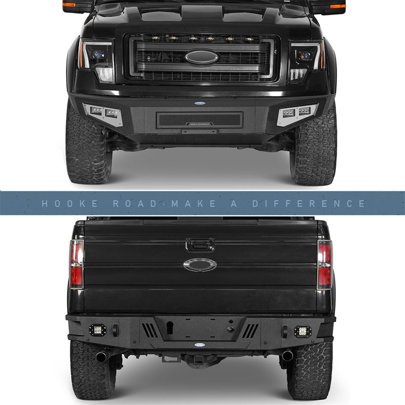 Load image into Gallery viewer, Hooke Road Full-Width Front Bumper &amp; Rear Bumper Back Bumper(09-14 Ford F-150, Excluding Raptor)
