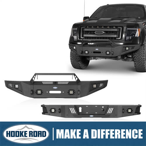 HookeRoad Ford F-150 Front Bumper & Rear Bumper Back Bumper for 2009-2014 Ford F-150 b82028204s 1