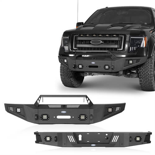 HookeRoad Ford F-150 Front Bumper & Rear Bumper Back Bumper for 2009-2014 Ford F-150 b82028204s 1