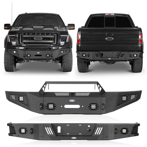 Load image into Gallery viewer, HookeRoad Ford F-150 Front Bumper &amp; Rear Bumper Back Bumper for 2009-2014 Ford F-150 Hooke Road HE.8202+8204 4
