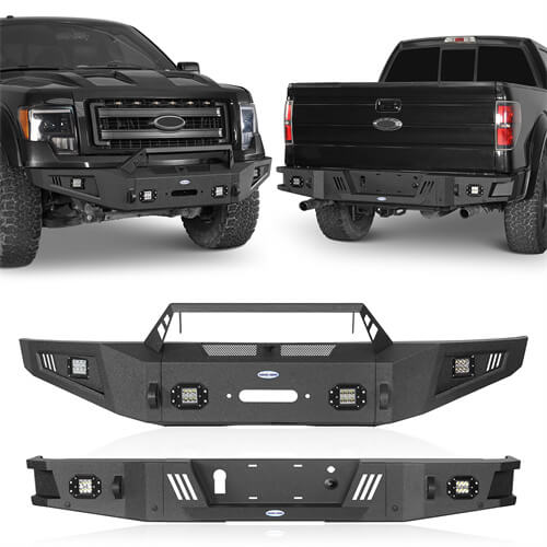Load image into Gallery viewer, HookeRoad Ford F-150 Front Bumper &amp; Rear Bumper Back Bumper for 2009-2014 Ford F-150 Hooke Road HE.8202+8204 5
