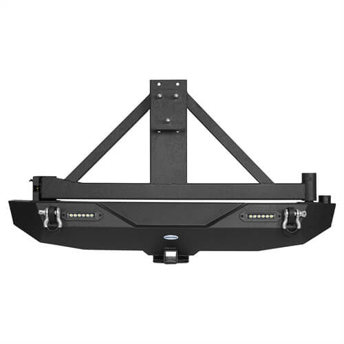 Load image into Gallery viewer, HookeRoad Mad Max Front Bumper &amp; Rear Bumper w/2&quot; Hitch Receiver for 2007-2018 Jeep Wrangler JK HookeRoad HE.2038+2029 25

