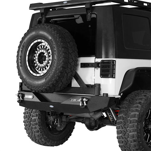 Load image into Gallery viewer, HookeRoad Mad Max Front Bumper &amp; Rear Bumper w/2&quot; Hitch Receiver for 2007-2018 Jeep Wrangler JK HookeRoad HE.2038+2029 6
