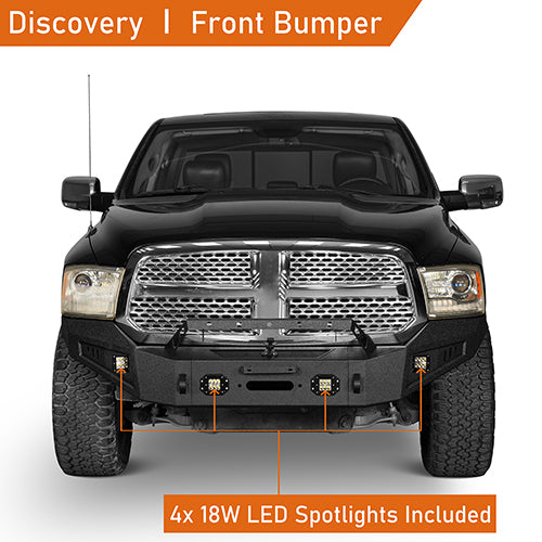 Load image into Gallery viewer, Ram 1500 Full Width Steel Front Bumper &amp; Rear Bumper kits For 2013-2018 Dodge Ram 1500 Excluding Rebel - Hooke Road HE.6001+6005 10
