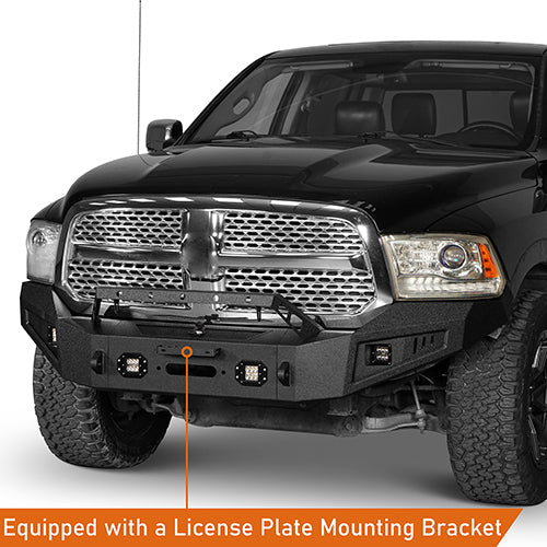 Ram 1500 Full Width Steel Front Bumper & Rear Bumper kits For 2013-2018 Dodge Ram 1500 Excluding Rebel - Hooke Road HE.6001+6005 11