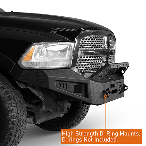 Ram 1500 Full Width Steel Front Bumper & Rear Bumper kits For 2013-2018 Dodge Ram 1500 Excluding Rebel - Hooke Road HE.6001+6005 14