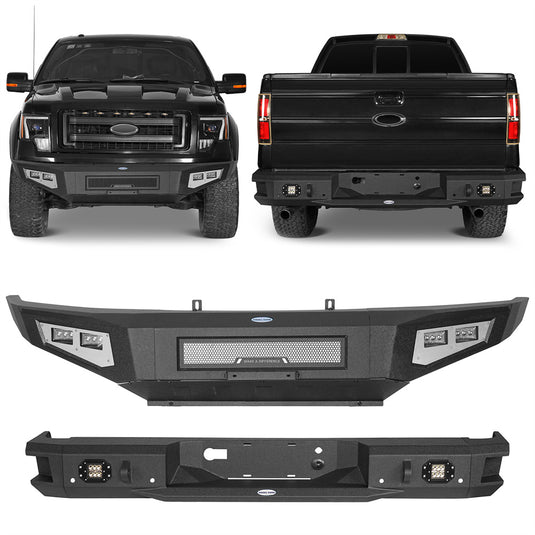 Hooke Road Full-Width Front Bumper & Rear Bumper(09-14 Ford F-150, Excluding Raptor)