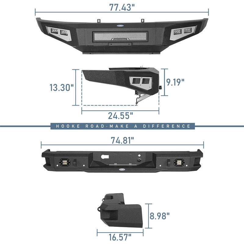 Load image into Gallery viewer, Hooke Road Full-Width Front Bumper &amp; Rear Bumper(09-14 Ford F-150, Excluding Raptor)
