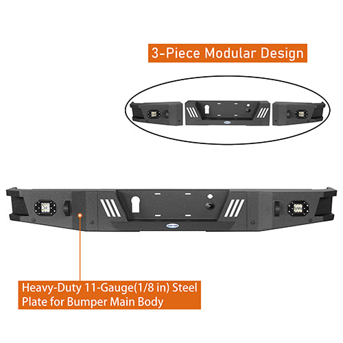 HookeRoad Front Bumper / Rear Bumper / Roof Rack for 2009-2014 F-150 SuperCrew,Excluding Raptor Hooke Road HE.8205+8202+8204 18