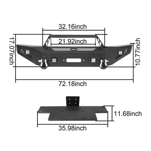 Load image into Gallery viewer, HookeRoad Front Bumper / Rear Bumper / Roof Rack for 2009-2014 F-150 SuperCrew,Excluding Raptor Hooke Road HE.8205+8202+8204 31
