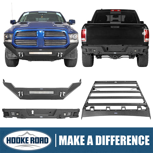 Load image into Gallery viewer, HookeRoad Front Bumper / Rear Bumper / Roof Rack Luggage Carrier for 2013-2018 Dodge Ram 1500 Crew Cab &amp; Quad Cab,Excluding Rebel Hooke Road HE.6000+6005+6004 1
