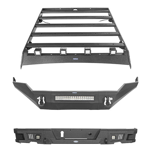 Load image into Gallery viewer, HookeRoad Front Bumper / Rear Bumper / Roof Rack Luggage Carrier for 2013-2018 Dodge Ram 1500 Crew Cab &amp; Quad Cab,Excluding Rebel Hooke Road HE.6000+6005+6004 2
