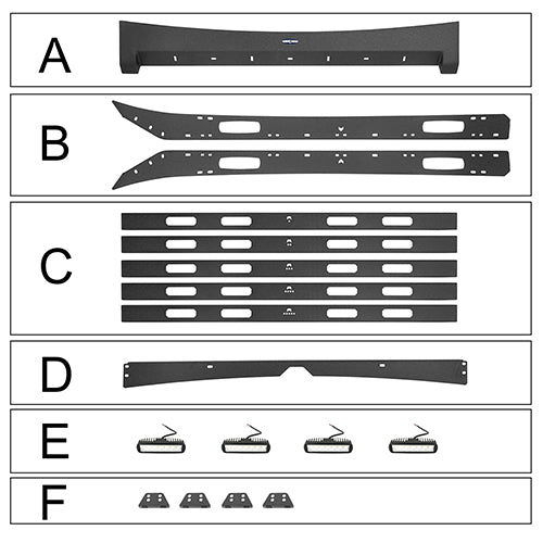 HookeRoad Front Bumper / Rear Bumper / Roof Rack Luggage Carrier for 2009-2014 F-150 SuperCrew,Excluding Raptor HE.8205+8201+8203 34