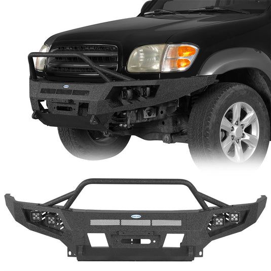 2001-2004 Toyota Sequoia Front Bumper w/ Winch Plate & Spot Light Hooke Road b4805 1
