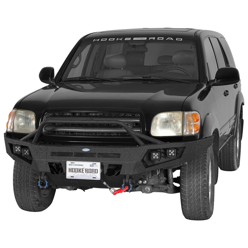 Load image into Gallery viewer, 2001-2004 Toyota Sequoia Front Bumper w/ Winch Plate &amp; Spot Light Hooke Road b4805 2
