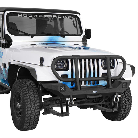 Brush Guard Front Bumper for 1987-2006 Jeep Wrangler YJ  Wrangler TJ Hooke Road b1088s 2