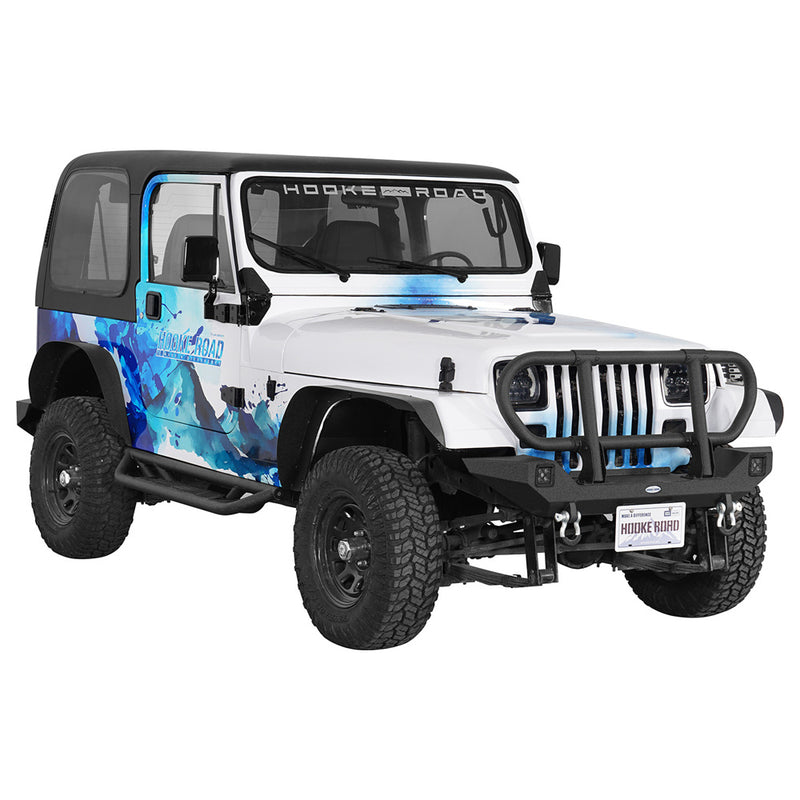 Load image into Gallery viewer, Brush Guard Front Bumper for 1987-2006 Jeep Wrangler YJ  Wrangler TJ Hooke Road b1088s 3
