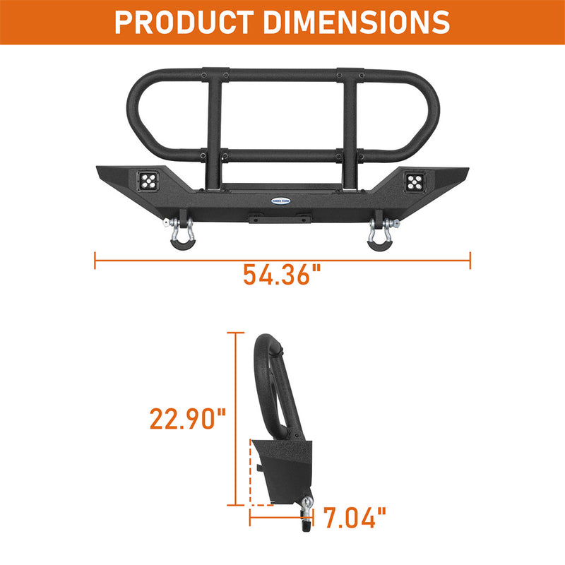 Load image into Gallery viewer, Brush Guard Front Bumper for 1987-2006 Jeep Wrangler YJ  Wrangler TJ Hooke Road b1088s 5
