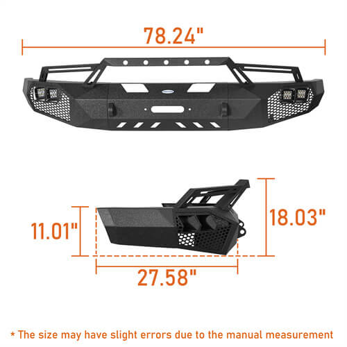 Load image into Gallery viewer, HookeRoad Full Width Front Bumper w/Grill Guard for 2009-2014 Ford F-150, Excluding Raptor b8200s 16
