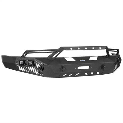 HookeRoad Full Width Front Bumper w/Grill Guard for 2009-2014 Ford F-150, Excluding Raptor b8200s 20