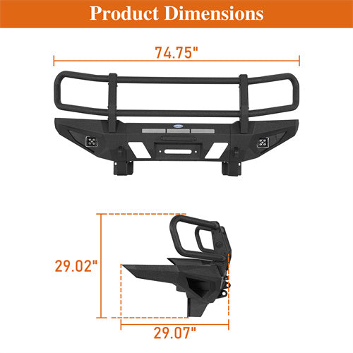 Load image into Gallery viewer, Hooke Road Front Bumper with Grille Guard for  2005-2011 Toyota Tacoma b4041s 5
